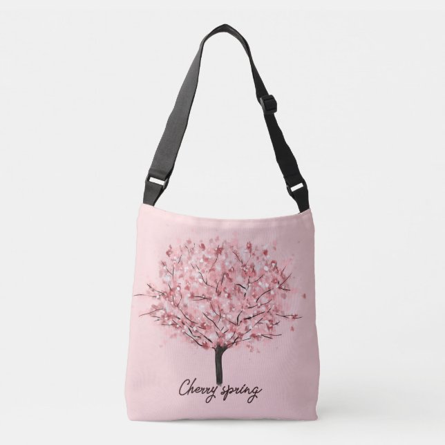 Cherry Blommar Träd Axelväska (Framsida)