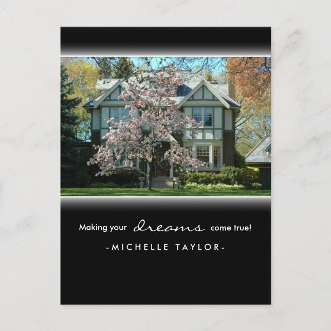 Cherry Blommar Träd Real Gods House Postcard Vykort (Framsida)