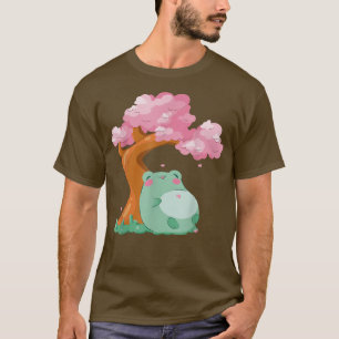 Cherry Blommar Träd Sakura Cute Frog Kawaii Japane T Shirt
