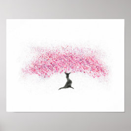 Cherry Blommar Träd Watercolor Poster