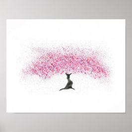 Cherry Blommar Träd Watercolor Poster