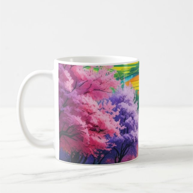 "Cherry Blommar Trail - Serene Morgon Kaffemugg (Vänster)