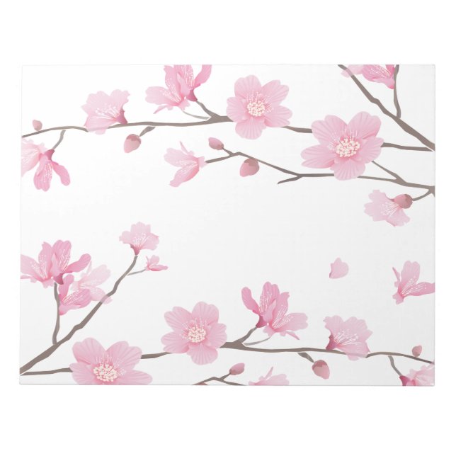 Cherry Blommar - transparent bakgrund Anteckningsblock (Framsida)