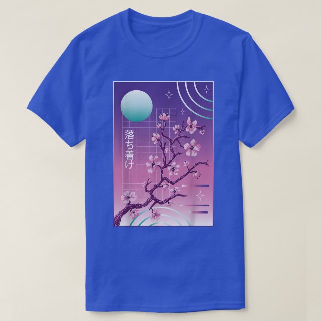 Cherry Blommar Vaporwave Sakura 80-tal japanska A T Shirt (Design framsida)