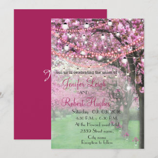 Cherry blommar vår bröllop inbjudningar