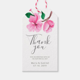 Cherry Blommar. Vår bröllop Tack Gift Märkres Presentetikett