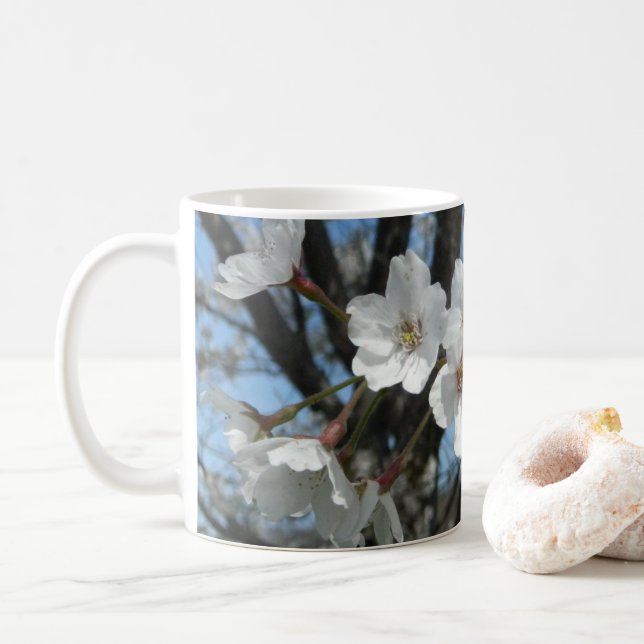 Cherry Blommar Vår Coffee Mugg (Med munk)