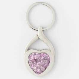 Cherry Blommar Vår Twisted Heart Silverfärgad Nyckelring