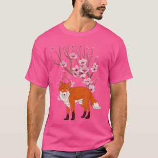 Cherry Blommar Vild Animal Florist Sakura Forest F T Shirt