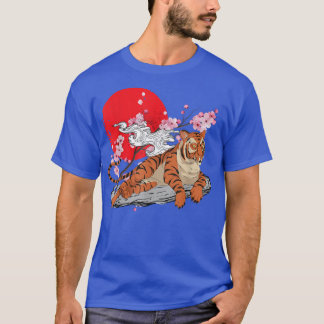 Cherry Blommar Vild katt Animal Lover Sakura Asian T Shirt