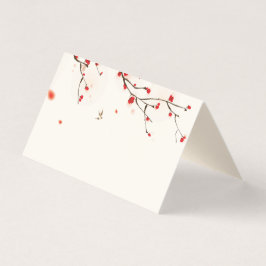 Cherry Blommar Watercolor Bord Place Card Kort