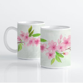Cherry Blommar Watercolor Kaffemugg