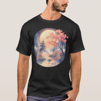 Cherry Blommar Woodblock Japaneseal Art T Shirt