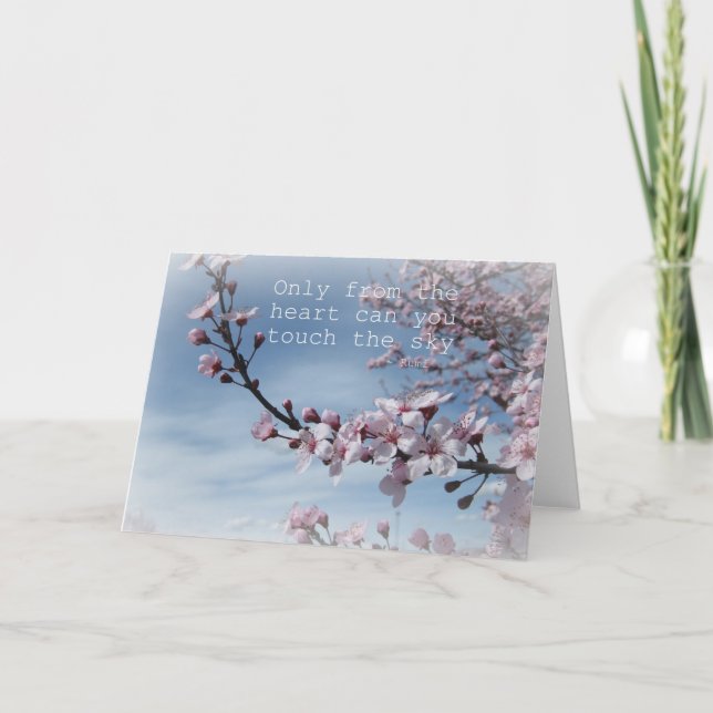 Cherry Blommar Zen Blommar Träd Card Kort (Framsida)