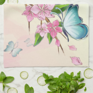 Cherry Blommars and Butterflies American MoJo Kit Kökshandduk