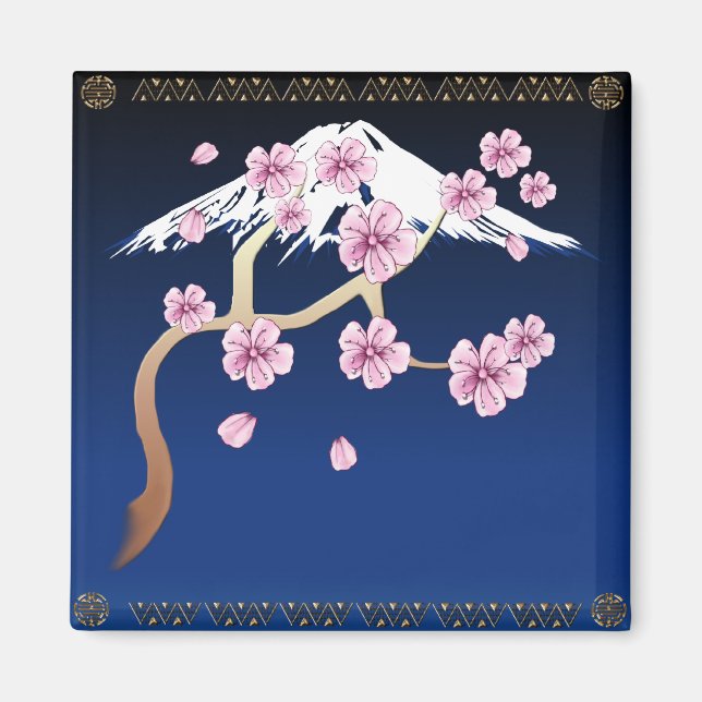 Cherry Blommars and Mt Fuji Magnet (Framsidan)