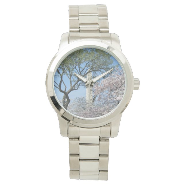 Cherry Blommars and Washington Monument in DC Armbandsur (Framsida)