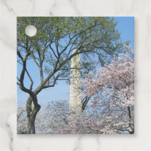 Cherry Blommars and Washington Monument in DC Gåvor Etiketter