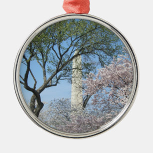 Cherry Blommars and Washington Monument in DC Julgransprydnad Metall