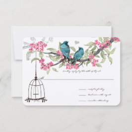 Cherry Blommars Aqua Birds and Birdcage OSA Kort