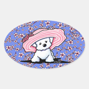 Cherry Blommars Bichon Ovalt Klistermärke