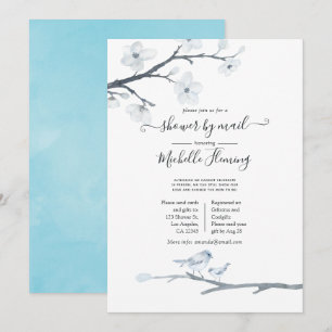 Cherry Blommars Blommigt Baby Shower by Mail Inbjudningar