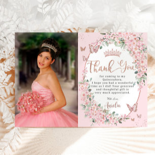 Cherry Blommars Blommigt Butterflies Quinceanera Tack Kort