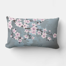Cherry Blommars Blommigt Dusty Rosa Blue Lumbarkudde