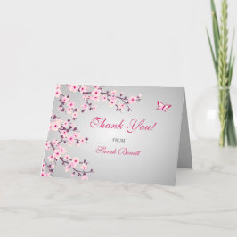 Cherry Blommars Blommigt Tack Baby Shower Kort