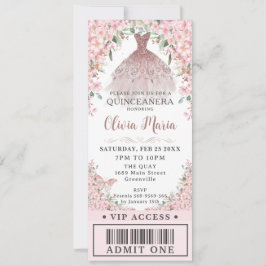 Cherry Blommars  Dress Quinceañera VIP Biljett Inbjudningar
