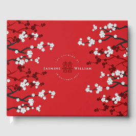 Cherry Blommars & Dubbla Happity Chinese Bröllop Gästböcker