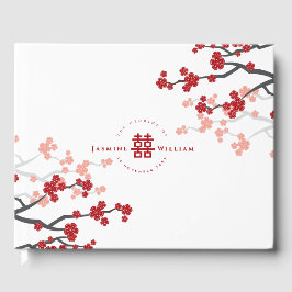 Cherry Blommars & Dubbla Happity Chinese Bröllop Gästböcker
