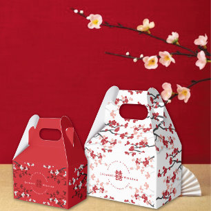 Cherry Blommars & Dubbla Happity Chinese Bröllop Presentaskar