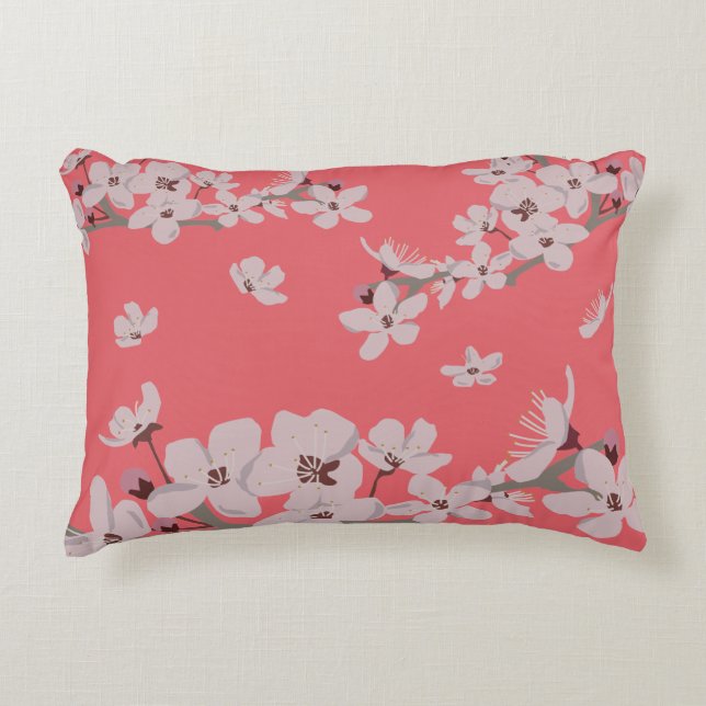 Cherry Blommars Flytande Flowers Accent Pillow Prydnadskudde (Framsidan)