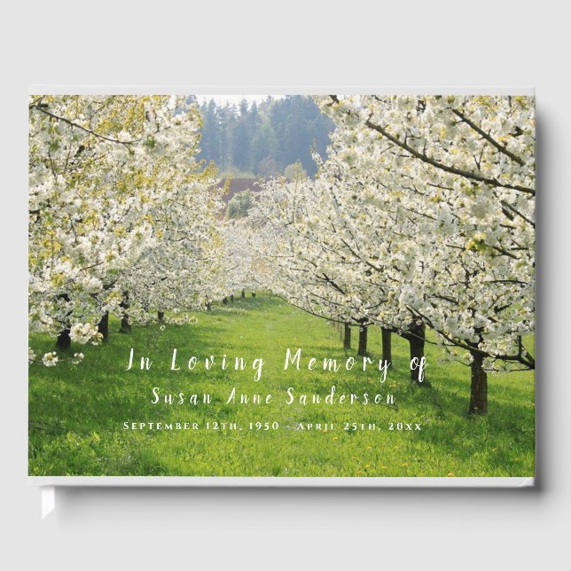 Cherry Blommars Funeral Memorial Guest Bok (Framsida)