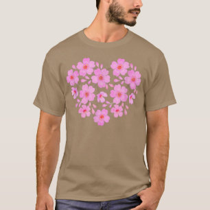 Cherry Blommars Heart Sakura Flowers T Shirt