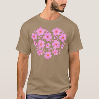 Cherry Blommars Heart Sakura Flowers T Shirt