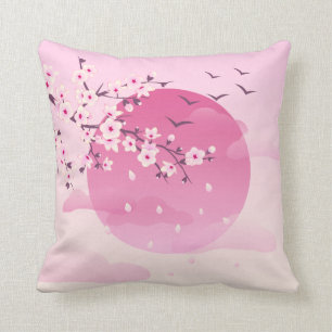 Cherry Blommars Japansk liggande Rosa Kudde