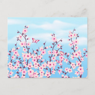 Cherry Blommars liggande Vykort