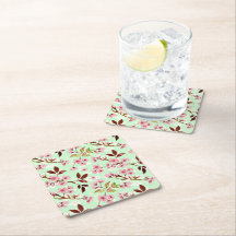 Cherry Blommars Mint Background Papper Underlägg