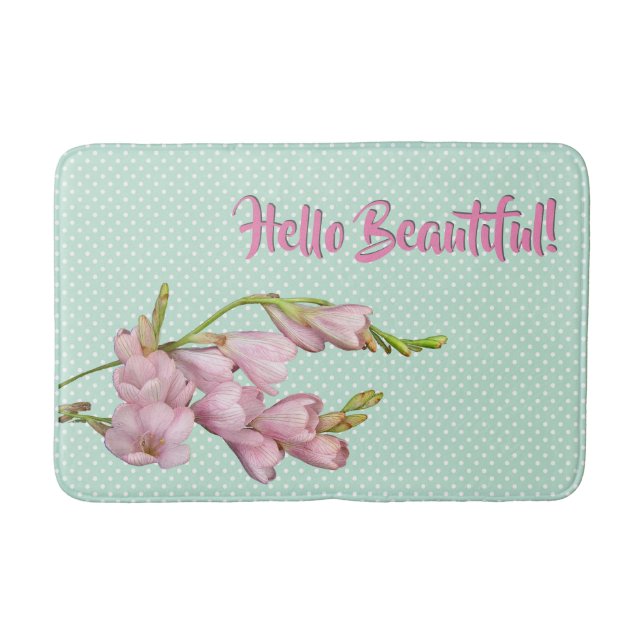 Cherry Blommars Mint Grönt Drar Hej BeSnygg! Badrumsmatta (Framsidan)