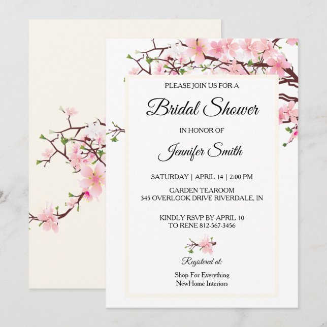 Cherry Blommars Möhippa Rosa Beige Card Julkort (Fram/baksida)