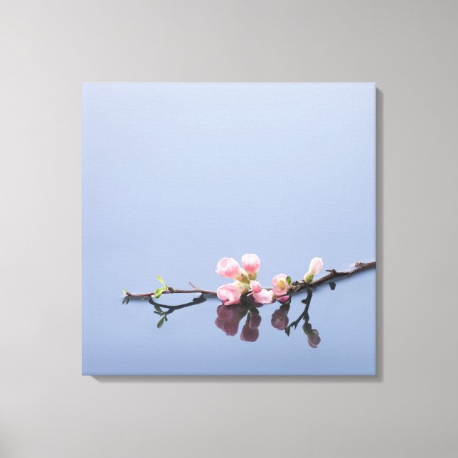 Cherry blommars på vatten canvastryck (Framsida)
