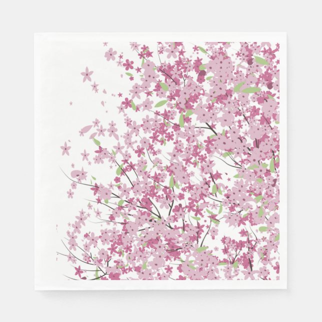 Cherry Blommars Papper Napkins Pappersservett (Framsidan)