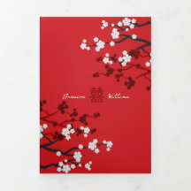 Cherry Blommars Photo Bilingual Chinese Bröllop
