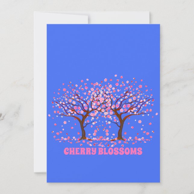 Cherry Blommars Rosa Snö Globe Inbjudningar (Framsida)