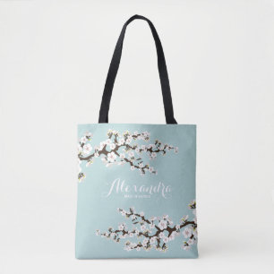 Cherry Blommars Sakura Bröllopsfest Tote (blå) Tygkasse