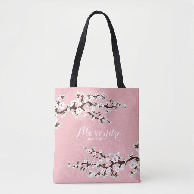 Cherry Blommars Sakura Bröllopsfest Tote (rosa) Tygkasse (Framsida)