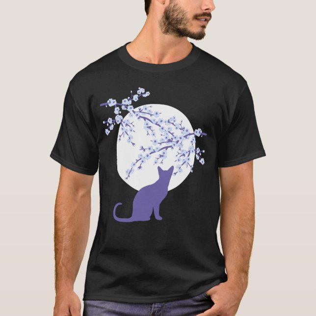 Cherry Blommars SAKURA Full Moon Cat 3 T-Shirt (Framsida)