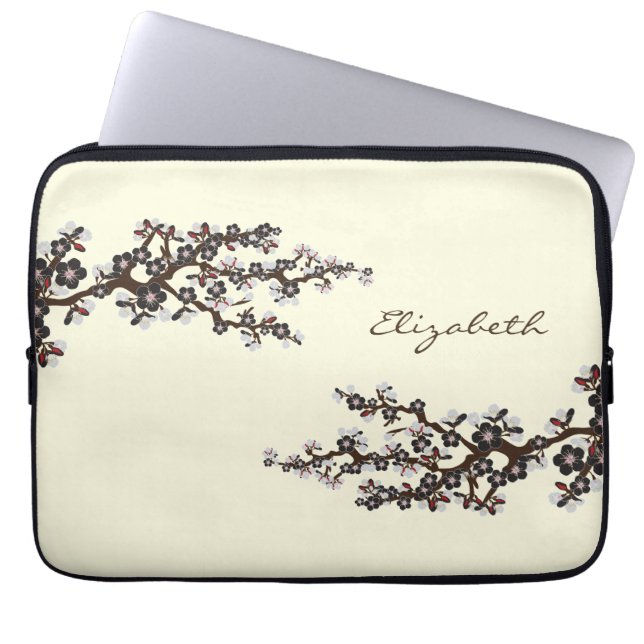 Cherry Blommars Sakura Laptop sleeve (svart) (Framsidan)